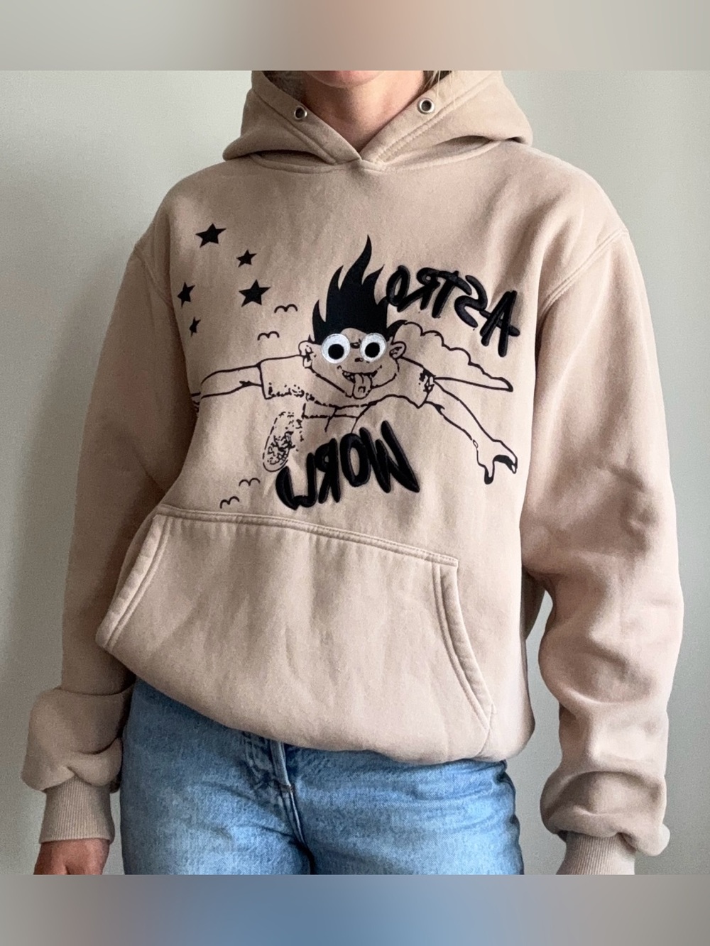 Astroworld Look Mom I Can Fly hoodie, size small.